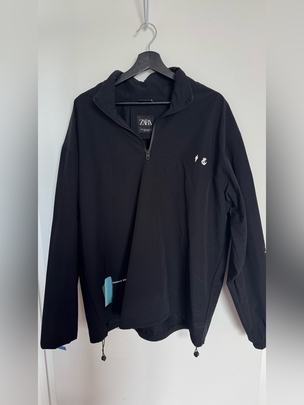 Zara Black Half-Zip Windbreaker Pullover